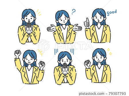 女性面部表情插圖姿勢集 女性面部表情插圖姿勢集 79307793