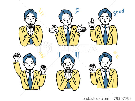 男性面部表情圖姿勢集 79307795