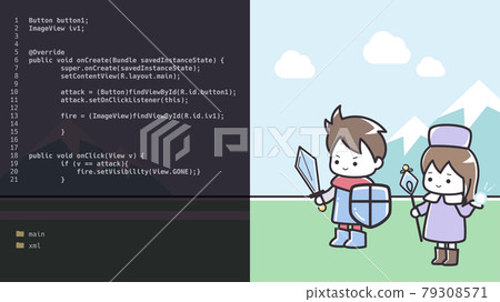 編程遊戲的圖像插圖_16: 9 79308571