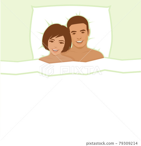 happy couple in bed happy couple in bed 79309214