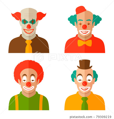 clown cartoon face, vector circus clown cartoon face, vector circus 79309219