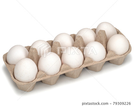 eggs in carton package on white background. eggs in carton package on white background. 79309226