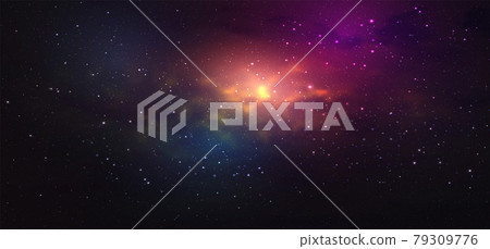 Space galaxy background. Realistic vector cosmos illustration Space galaxy background. Realistic vector cosmos illustration 79309776