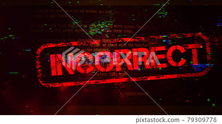 Abstract Technology Dark Background with Red Stamp Incorrect 79309778