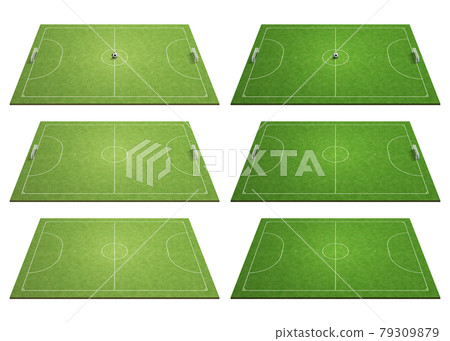Perspective green futsal court set 79309879