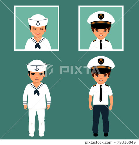 captain and sailor kid characters 79310049
