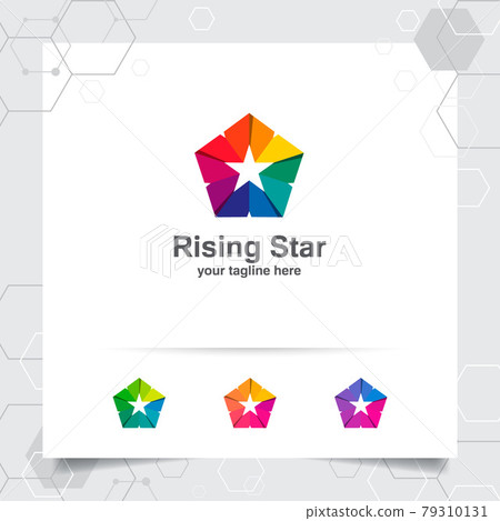 Star logo design concept of connected loop symbol , colorful star vector logo used for printing, studio, and technology. 79310131