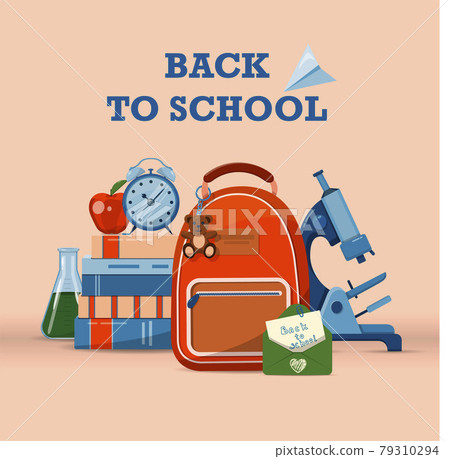 Back to school. Big vector set. Stationery for school, university and office. Cartoon school supplies. A set of colored icons. Flat illustrations for elementary school. Bright cut out cliparts Back to school. Big vector set. Stationery for school, university and office. Cartoon school supplies. A set of colored icons. Flat illustrations for elementary school. Bright cut out cliparts 79310294