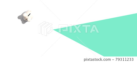 White piggy bank overhead view White piggy bank overhead view 79311233