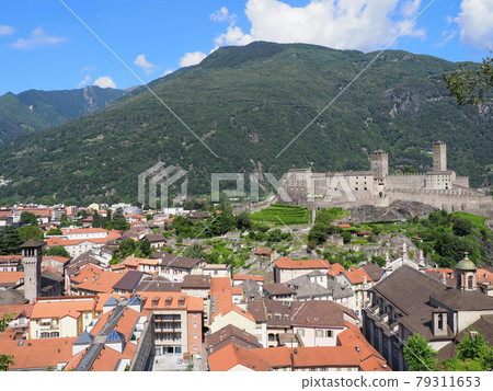 Castel grande and cityscape of Bellinzona city in Switzerland Castel grande and cityscape of Bellinzona city in Switzerland 79311653