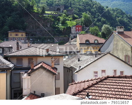Roofs of Bellinzona town, canton Ticino, Switzerland Roofs of Bellinzona town, canton Ticino, Switzerland 79311657
