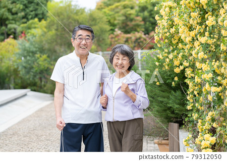 Senior couple exercise 79312050