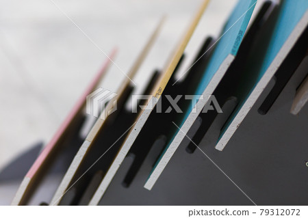 Multi-colored samples of plasterboard Multi-colored samples of plasterboard 79312072