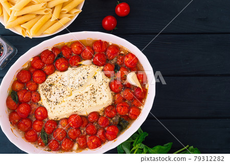Healthy vegetarian italian feta pasta Healthy vegetarian italian feta pasta 79312282
