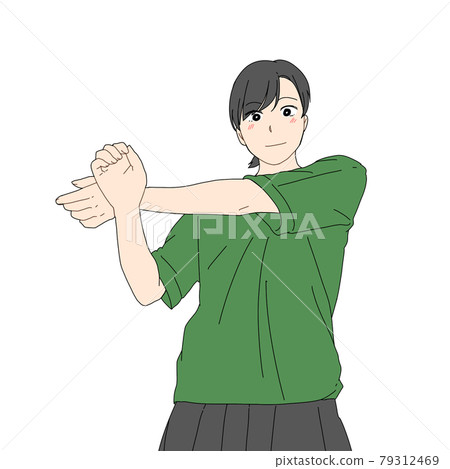 伸展左肩的女人 79312469