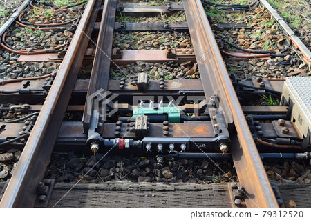 Railroad track branch point Railroad track branch point 79312520