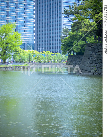 Otemachi office buildings seen from Takebashi in the Imperial Palace East Garden Otemachi office buildings seen from Takebashi in the Imperial Palace East Garden 79313782