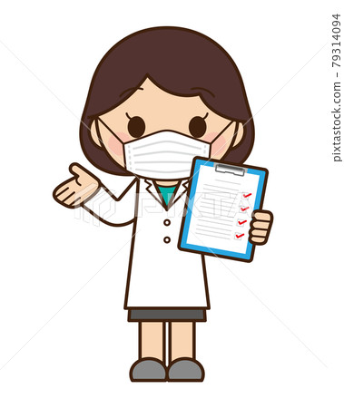 A female doctor who guides you with a file A female doctor who guides you with a file 79314094