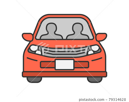 從前面看到的汽車的插圖 79314628