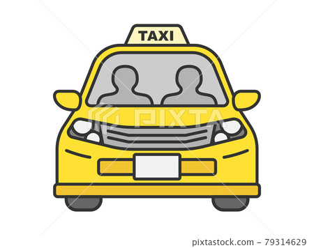 從前面看到的出租車的插圖 79314629