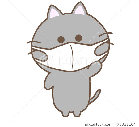 Black cat waving / mask Black cat waving / mask 79315104