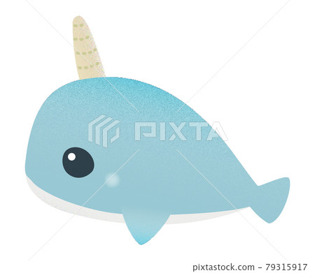 可愛的淺藍色獨角鯨:有質感 可愛的淺藍色獨角鯨:有質感 79315917
