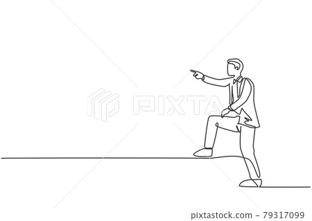 Single continuous line drawing young business... - Stock Illustration ...