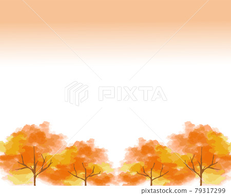 Autumn sky and autumnal tree-lined frame (vector) Autumn sky and autumnal tree-lined frame (vector) 79317299