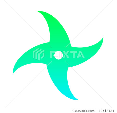 Green shuriken silhouette 79318484