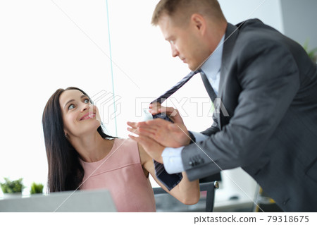 Sexual harassment of young employee by female boss 79318675