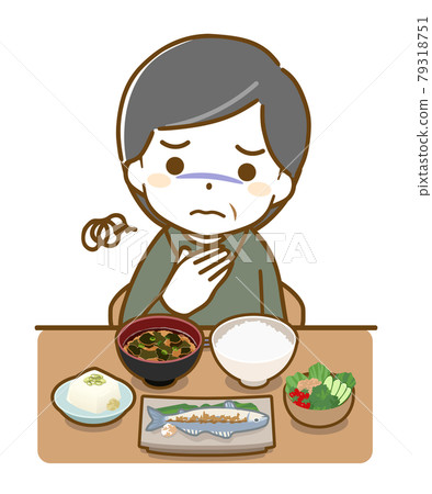 Middle-aged man with no appetite 79318751