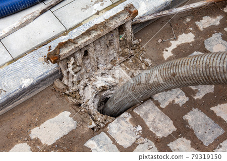 An clogged gully An clogged gully 79319150