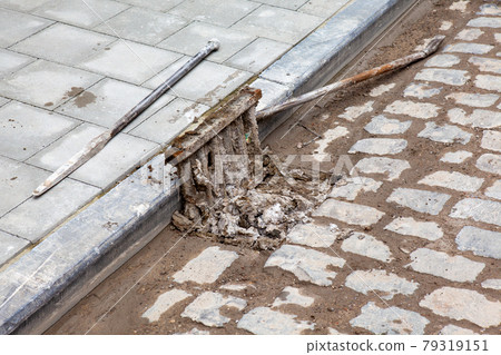 An clogged gully An clogged gully 79319151