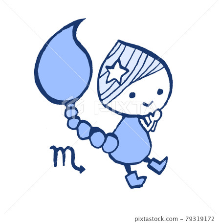 可愛的天蠍座手繪插圖 可愛的天蠍座手繪插圖 79319172