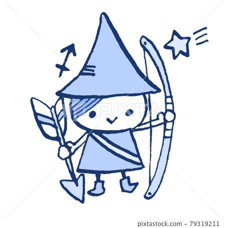 Hand drawn illustration of cute Sagittarius 79319211