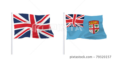 Flags of the United Kingdom and the Republic of Fiji 79320157