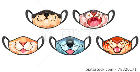 Face mask with funny animal mouth Face mask with funny animal mouth 79320171