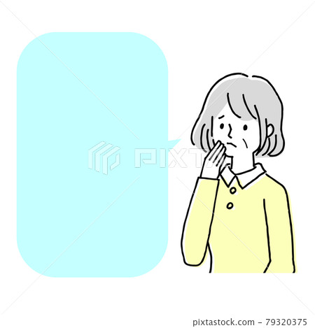 Worried senior woman Worried senior woman 79320375
