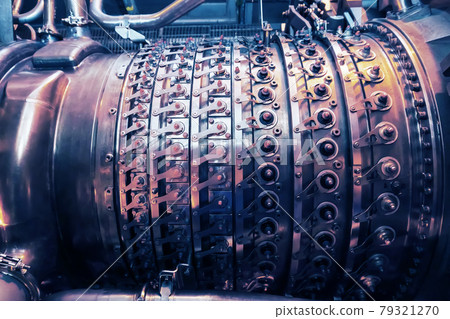 Gas turbine engine, located with internal structural elements, hoses, cylinders and housings 79321270