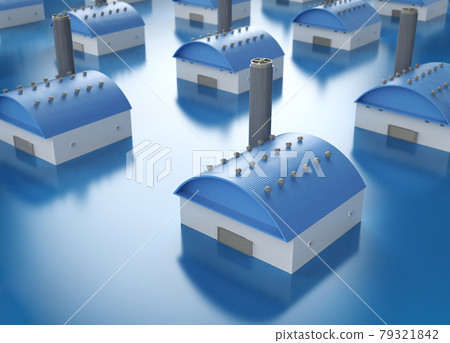 factory exterior model with smokestack factory exterior model with smokestack 79321842