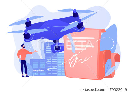 Drone flying regulations concept vector illustration. 79322049