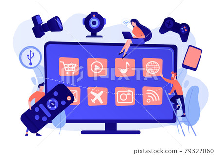 Smart TV accessories concept vector illustration. Smart TV accessories concept vector illustration. 79322060