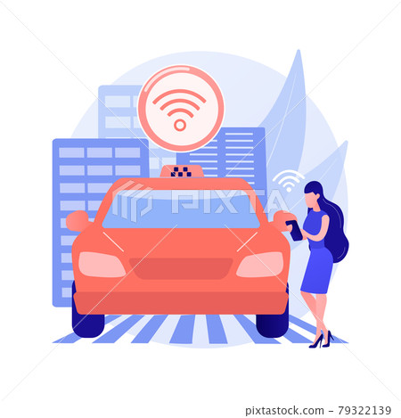 Autonomous taxi abstract concept vector illustration. Autonomous taxi abstract concept vector illustration. 79322139