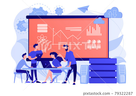 Big data conference concept vector illustration. 79322287