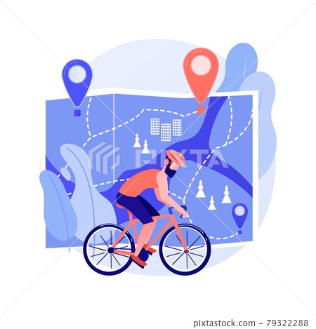 Bike paths network abstract concept vector illustration. 79322288