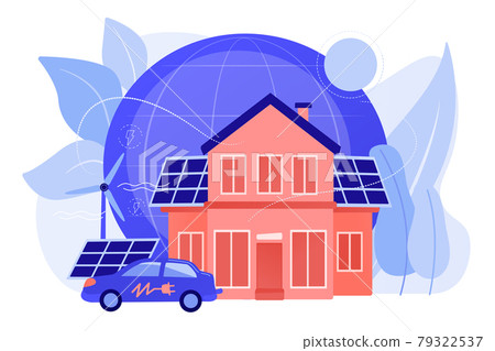 Eco house concept vector illustration. Eco house concept vector illustration. 79322537