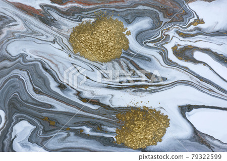 White, gray and black ripple pattern. Marble abstract texture with gold particles. White, gray and black ripple pattern. Marble abstract texture with gold particles. 79322599