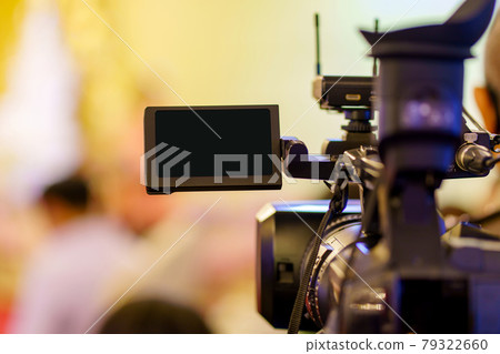 video camera in business conference room recording participants and speaker, seminar meeting, event and seminar concept video camera in business conference room recording participants and speaker, seminar meeting, event and seminar concept 79322660
