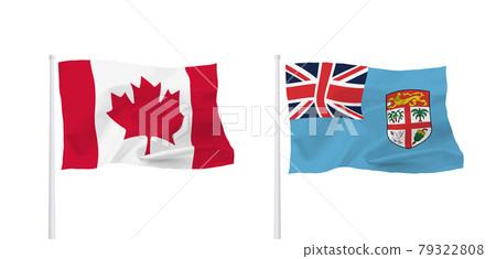 Flags of Canada and the Republic of Fiji 79322808