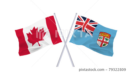 Flags of Canada and the Republic of Fiji 79322809